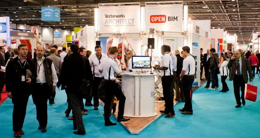 Exhibition stand at the Ecobuild event in London