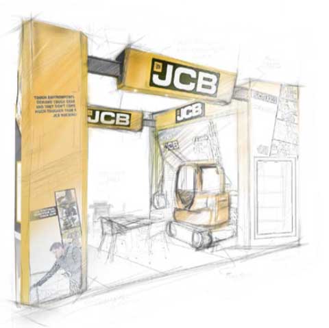 JCB exhibition stand sketch