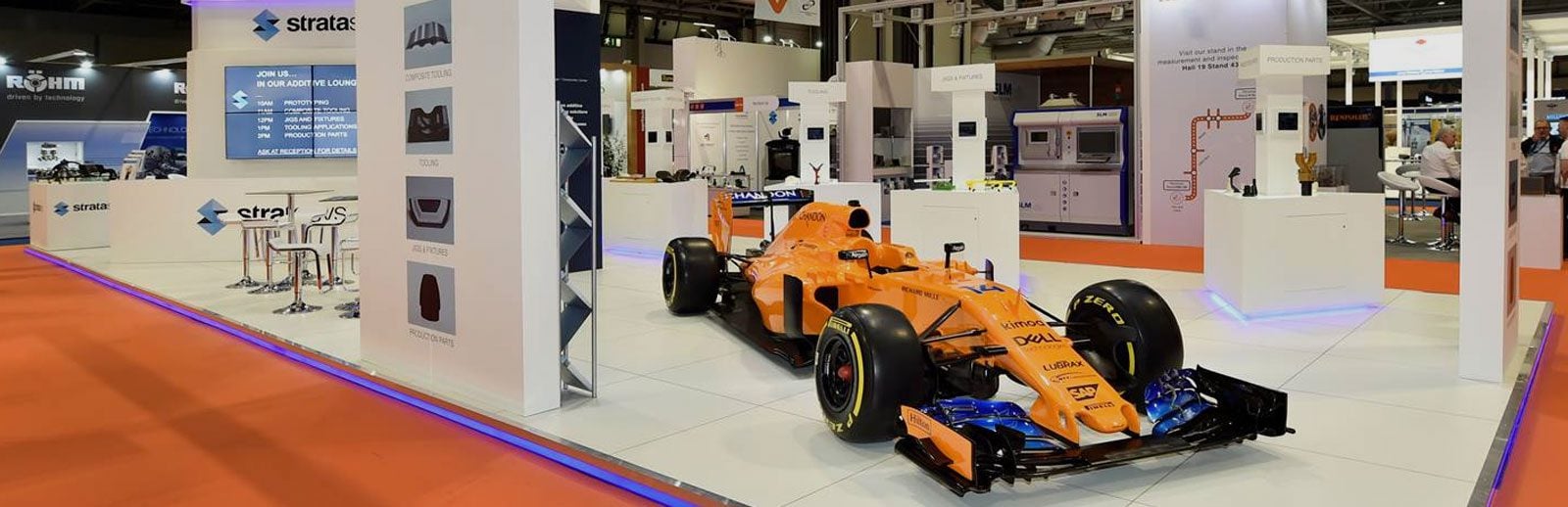 Stratasys exhibition stand with race car